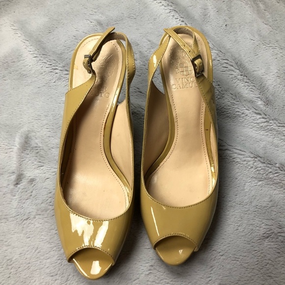 Vince Camuto Nude Patent Slingback Heels - Picture 9 of 10